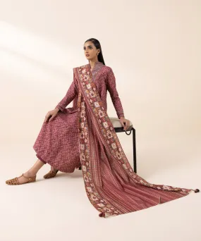 2 Piece - Embroidered Light Khaddar Suit