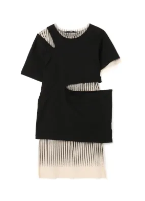 40/2C Soft PS Stripe Print Layered T B