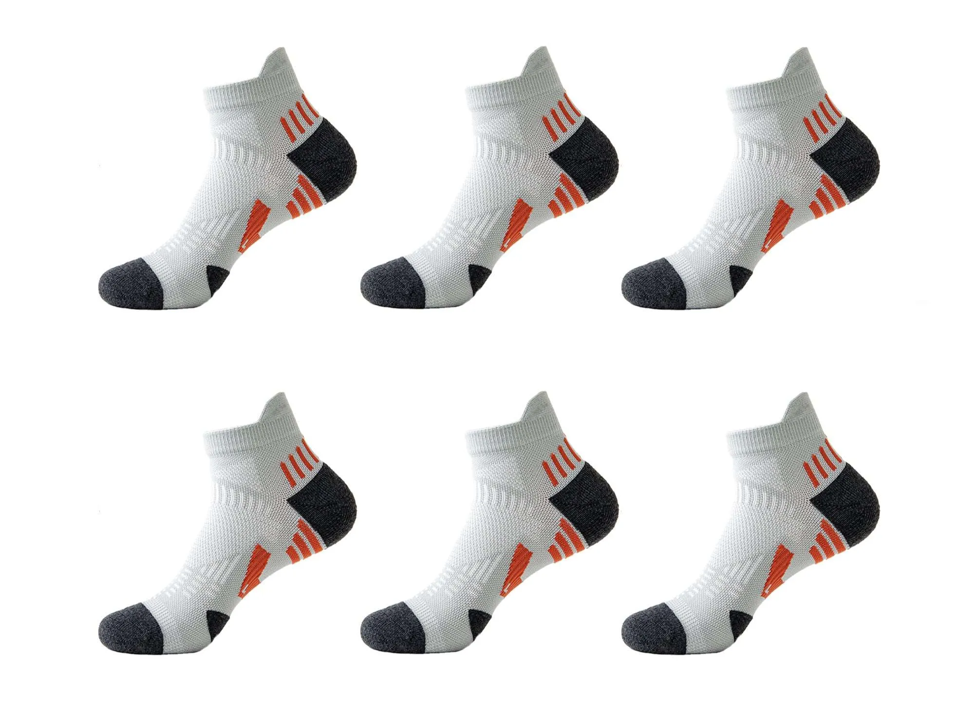 6-Pack Men's Running Fitness Performance Sport Compression Quarter Socks