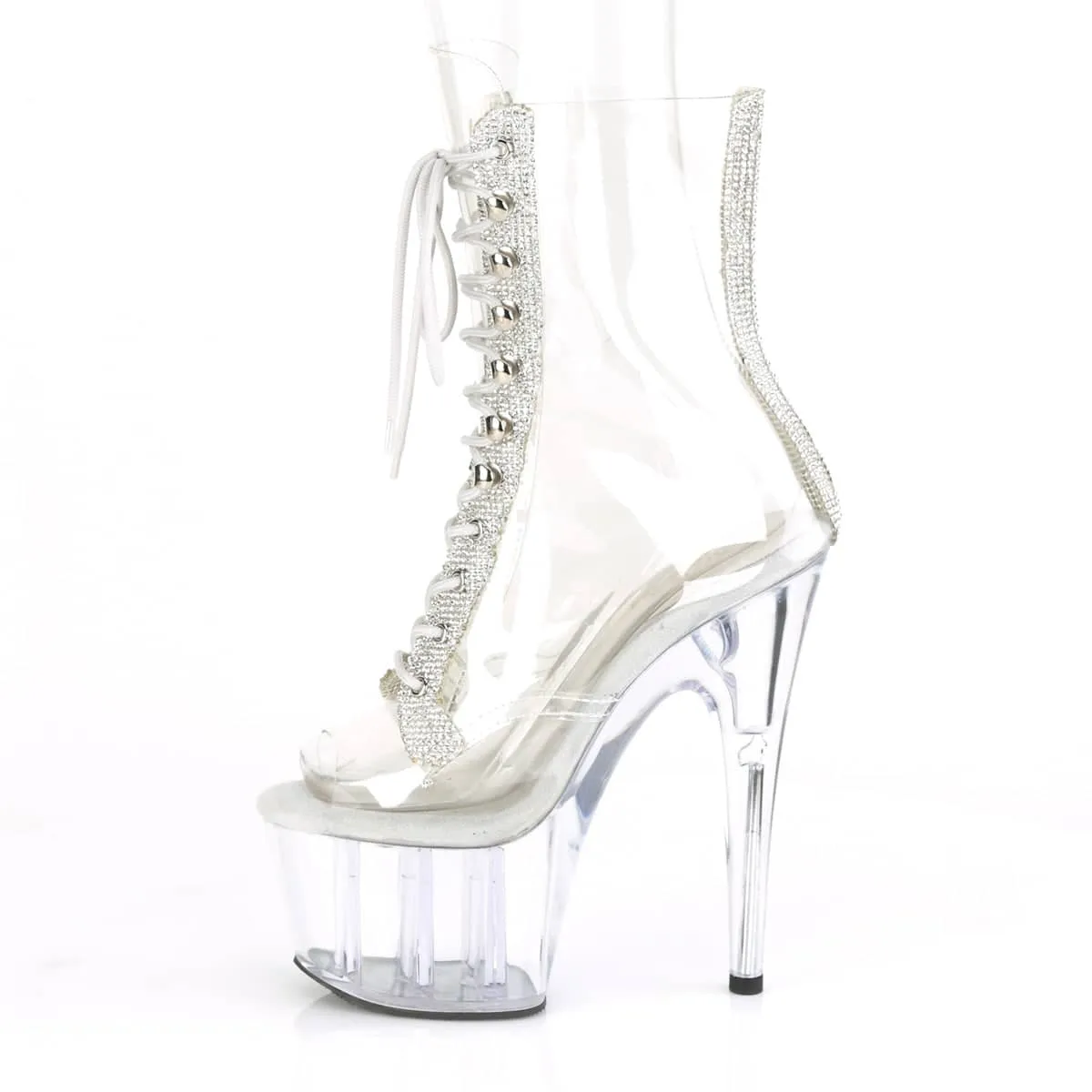 ADORE-1021C-2 Clear Calf High Peep Toe Boots