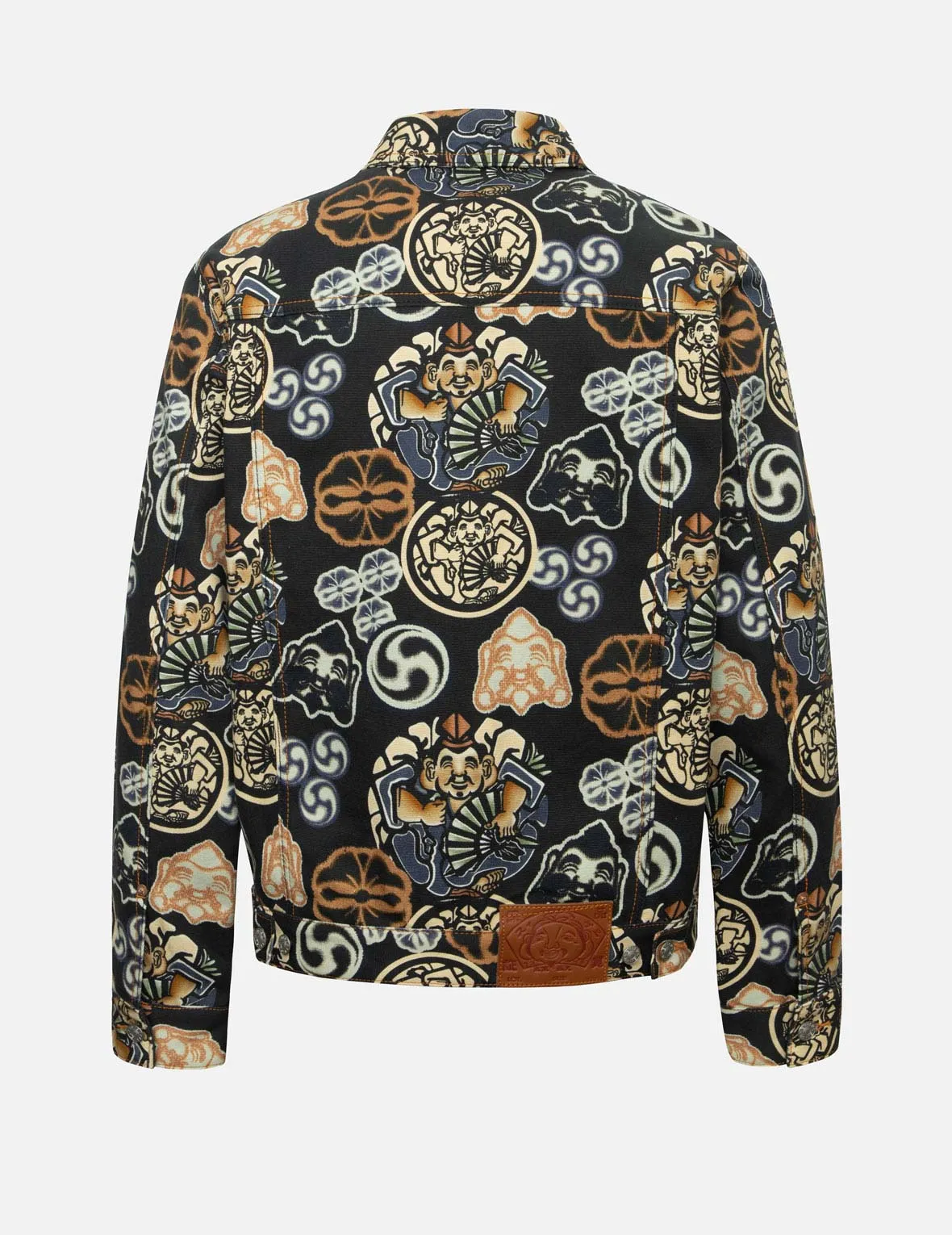 Allover Godhead and Kamon Print Regular Fit Jacket