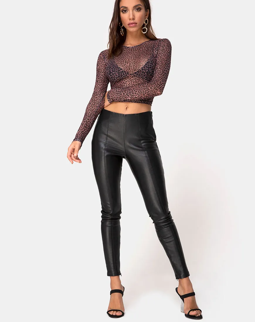 Bonnie Crop Top in Rar Leopard Mesh