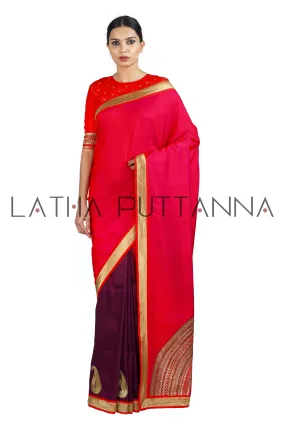 Chandrika - Two Colour Half and Half Silk Saree