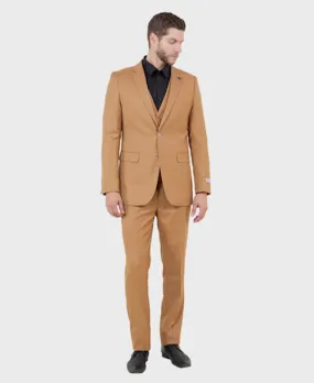 Coffee Brown Sharkskin Three Piece Suit