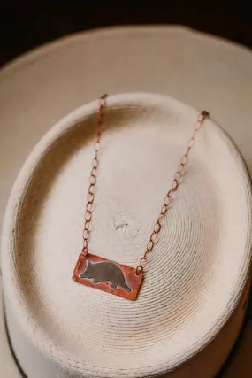 Copper and Silver Armadillo Western Necklace