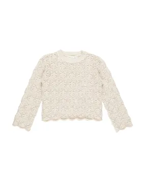 Crochet Knit Pullover | Natural