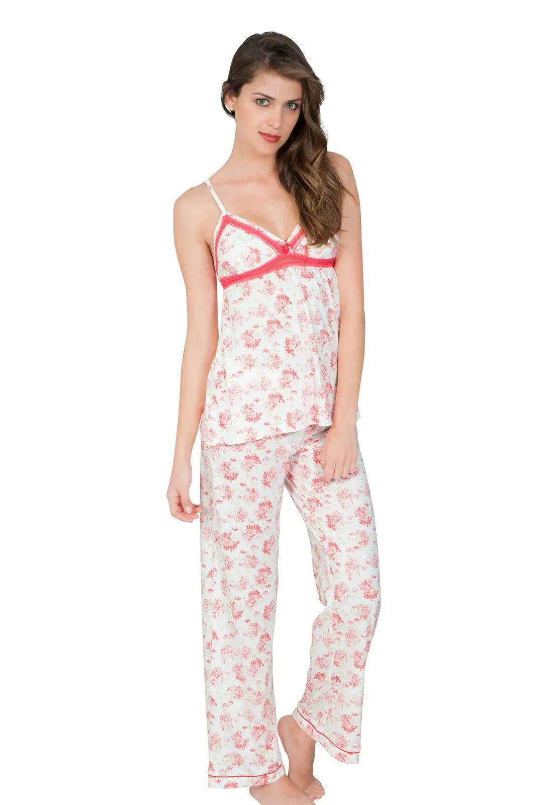 Elizabeth Spaghetti Strap Camisole Full Length Pant PJ Set - Sales Rack