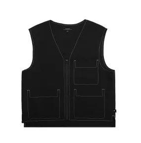 HOMME  Contrast Stitch Vest Black