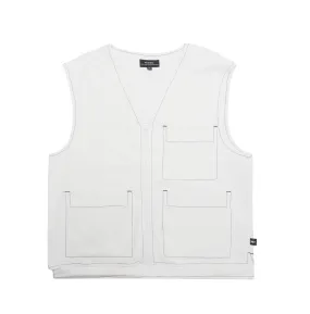 HOMME  Contrast Stitch Vest White