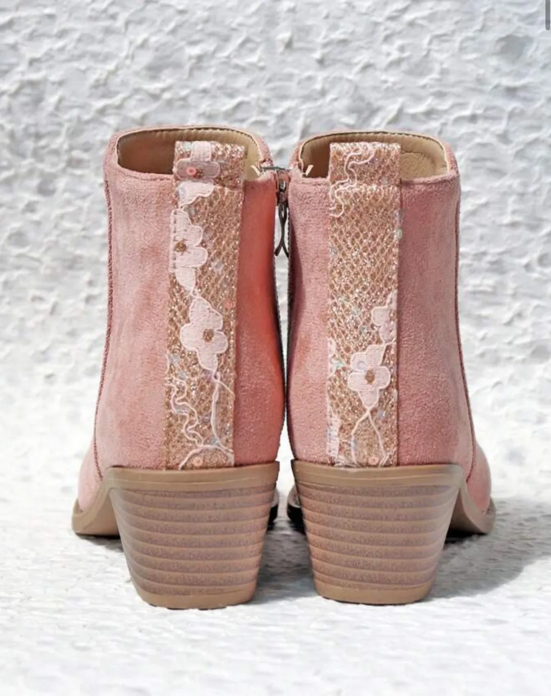 “Lace & Boots” Trim High-low Top, Youth