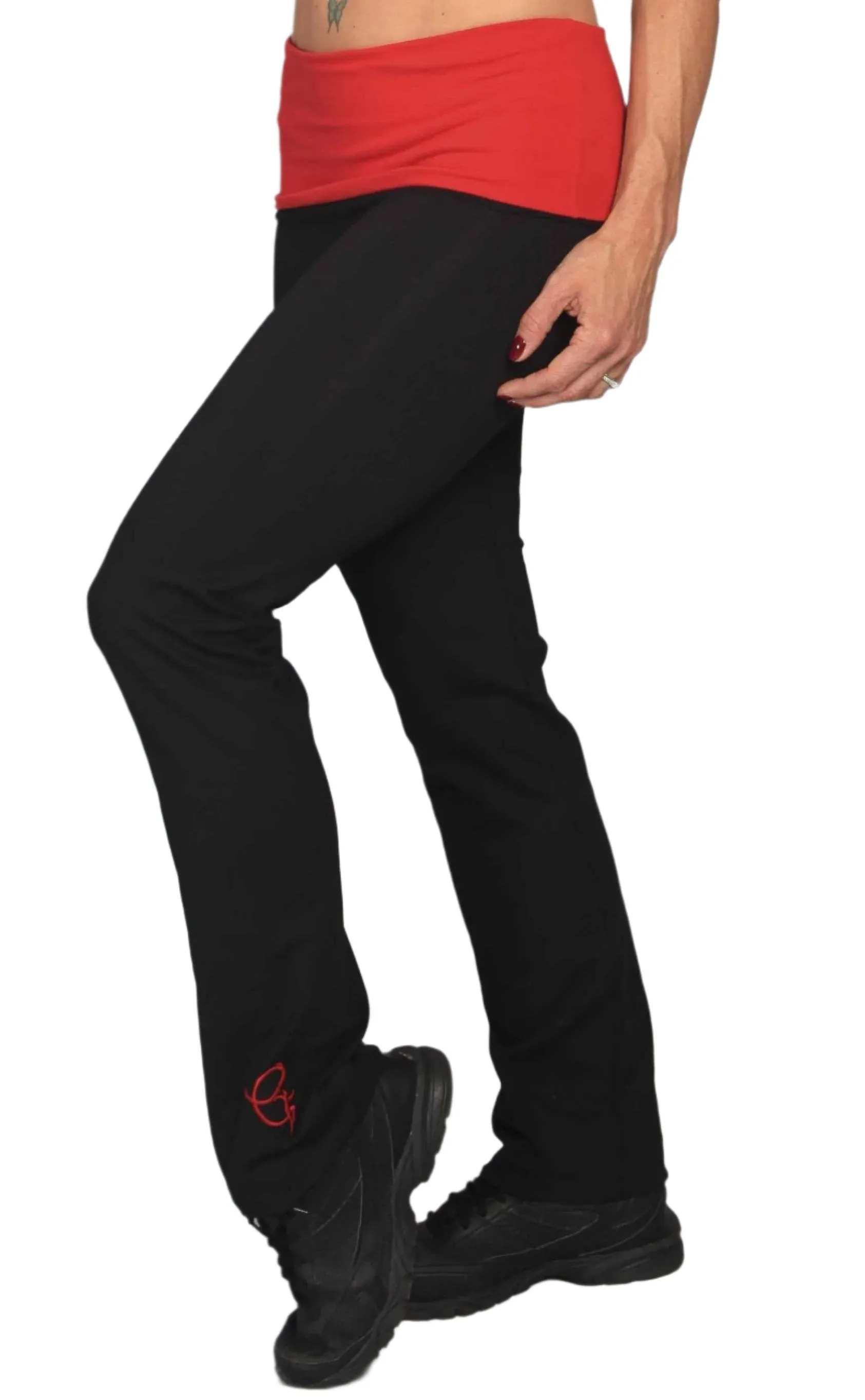 Last Chance! Equilibrium Activewear Roll Down Daisy Pant Red LP298