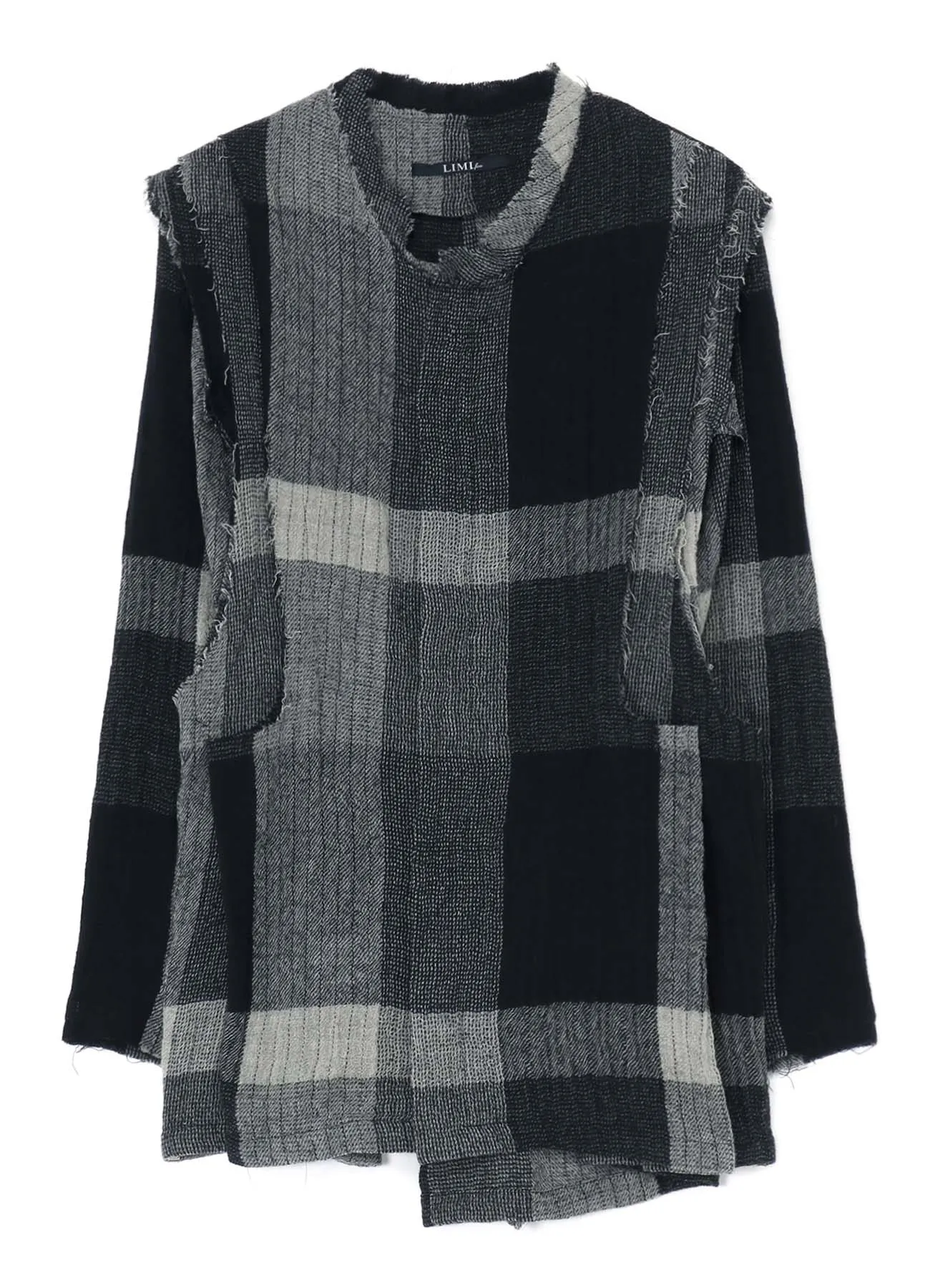 LAYERED PLAID PATTERN JACKET