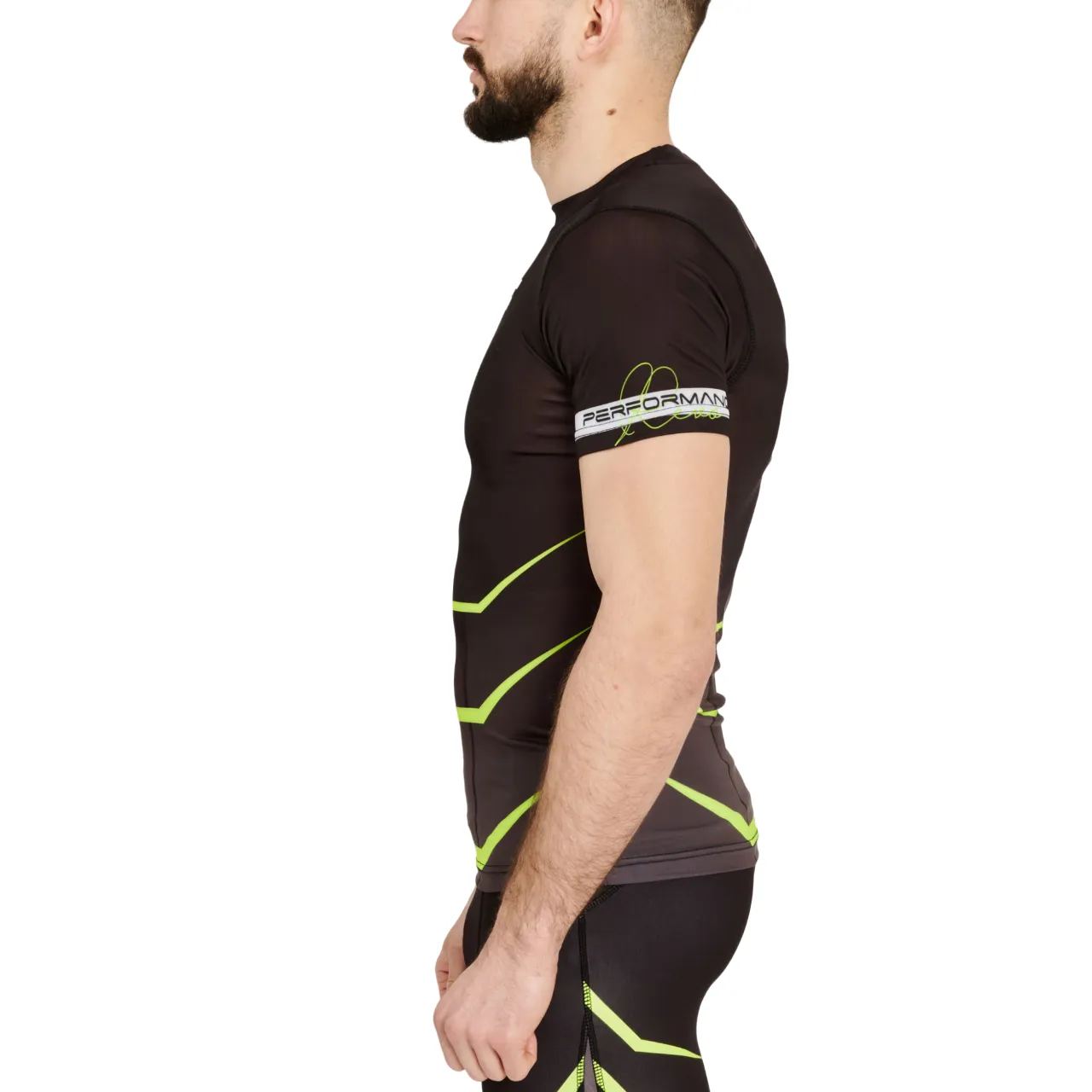 Leone maglia manica corta Rashguard Revo AB927F nero-fluo