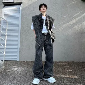 Men's Japanese Streetwear Oversized Denim Set