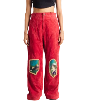 "CHRISTMAS CAROL" SUEDE TROUSERS