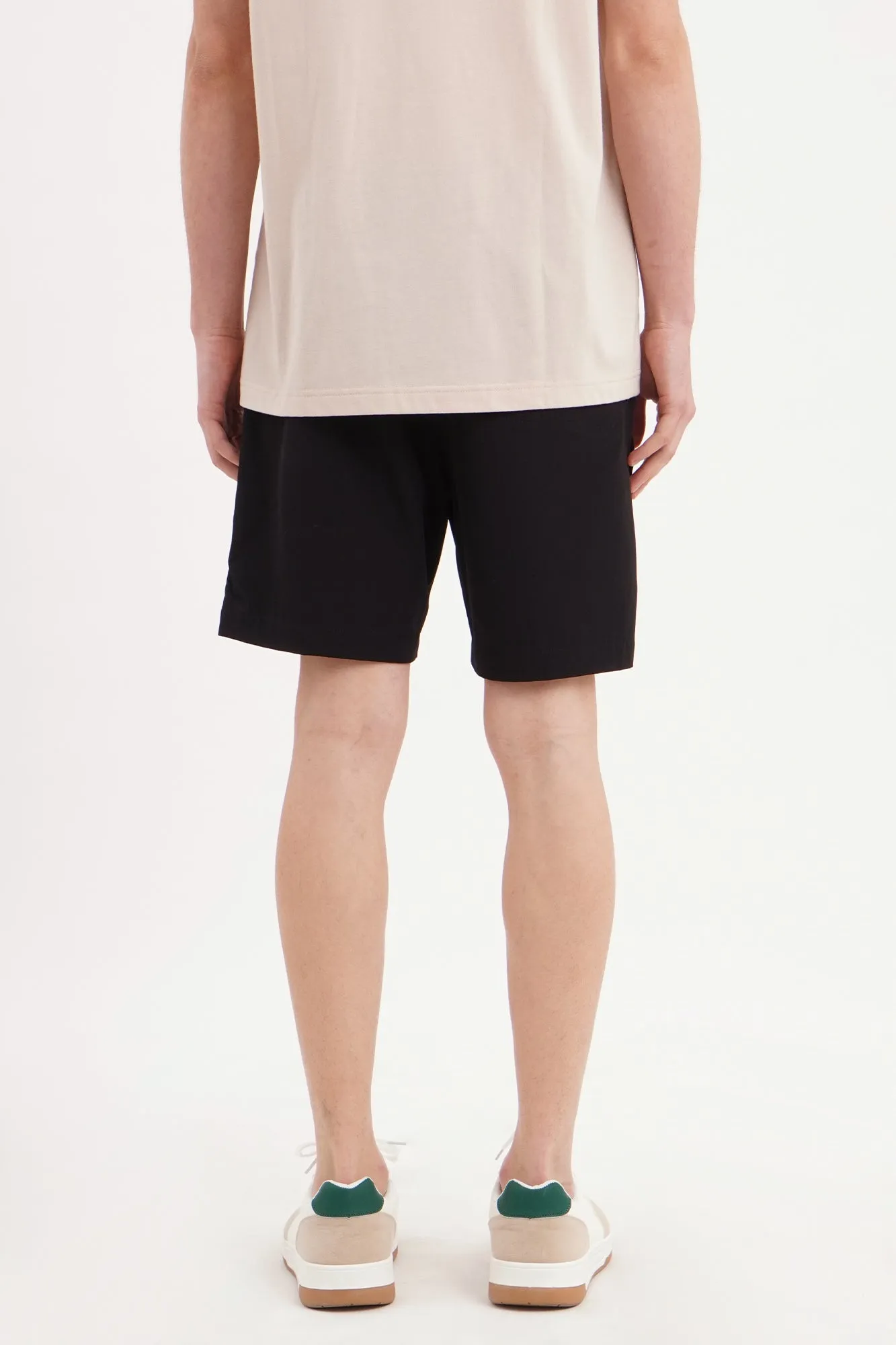 Relaxed Fit Knit Nylon Cargo Shorts with Mesh Pocket Detail