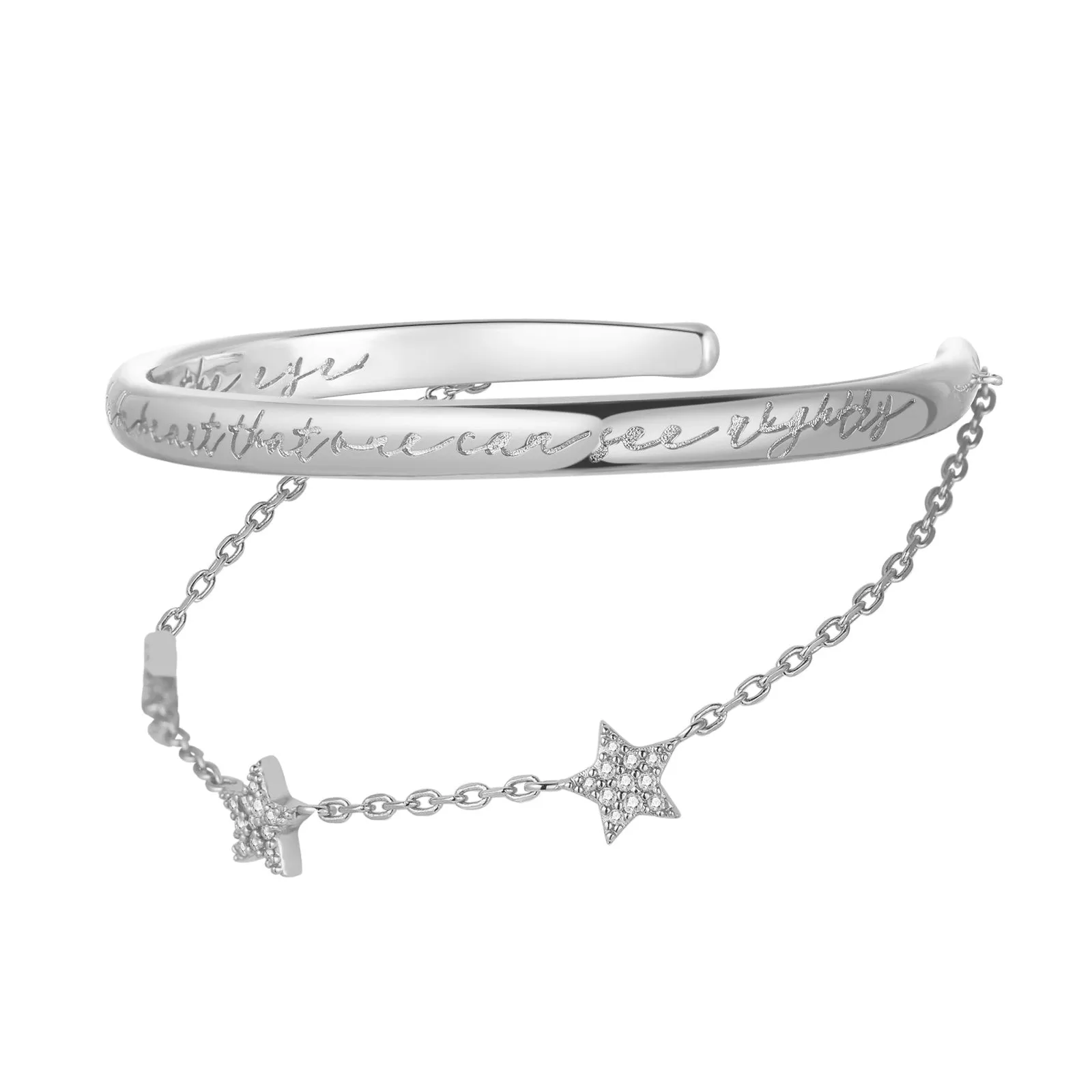 Silver Star Layered Bangle - Secret