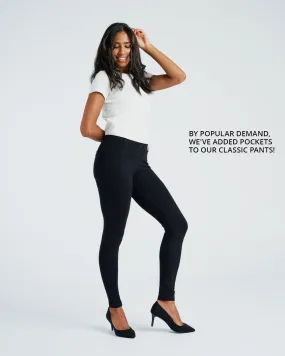 Skinny-Leg | Two-Pocket Dress Pant Yoga Pants (Black)