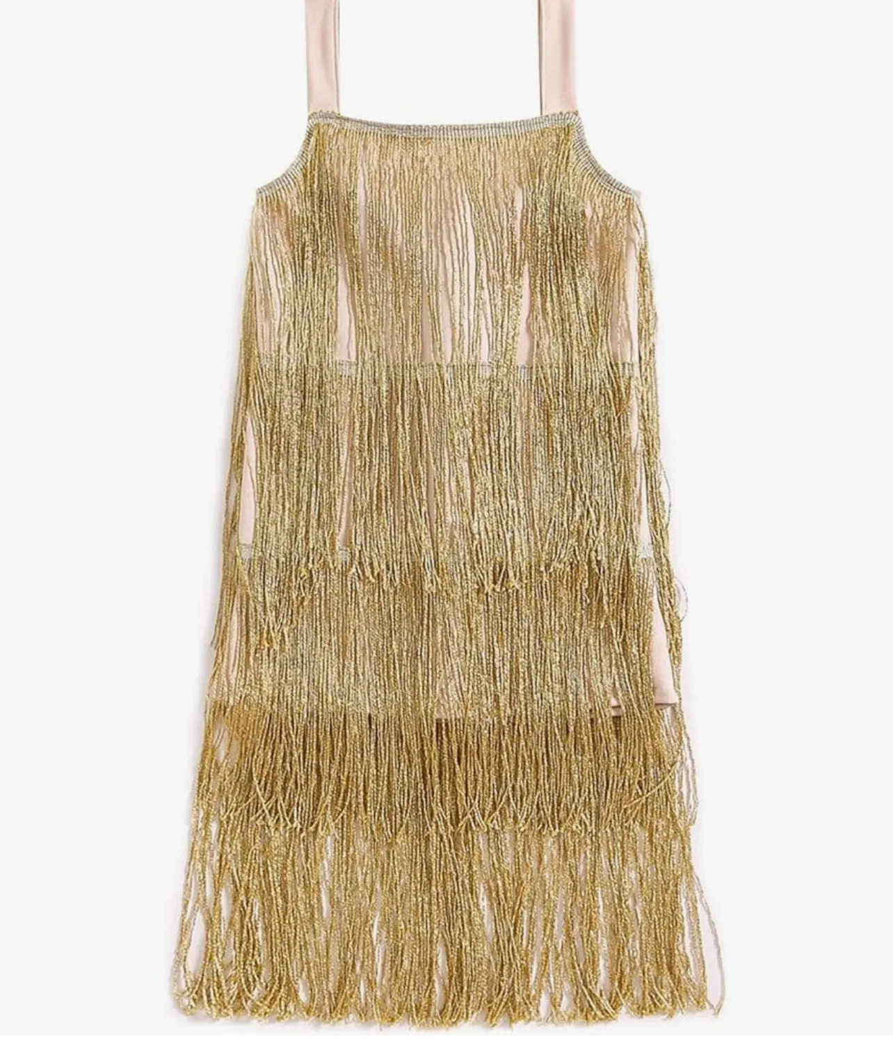 Sparkling Sequin Fringe Dress, Sparkling Tassel Sleeveless Kids Dance Wear