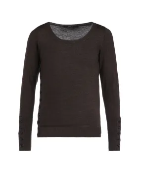 STANDARD SOFT WOOL WOSHABLE PLAIN STITCH SIDE SWEATER