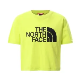 The North Face t-shirt da ragazza crop Girl Easy Cropped Tee NF0A558XJE31 giallo