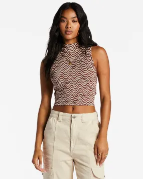 Wavey Babe Knitted Tank Top - Mocha