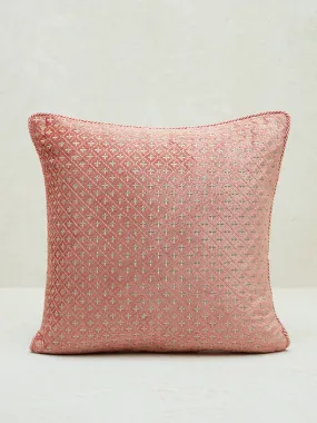 Westside Home Red Jal Embroidered Cushion Cover