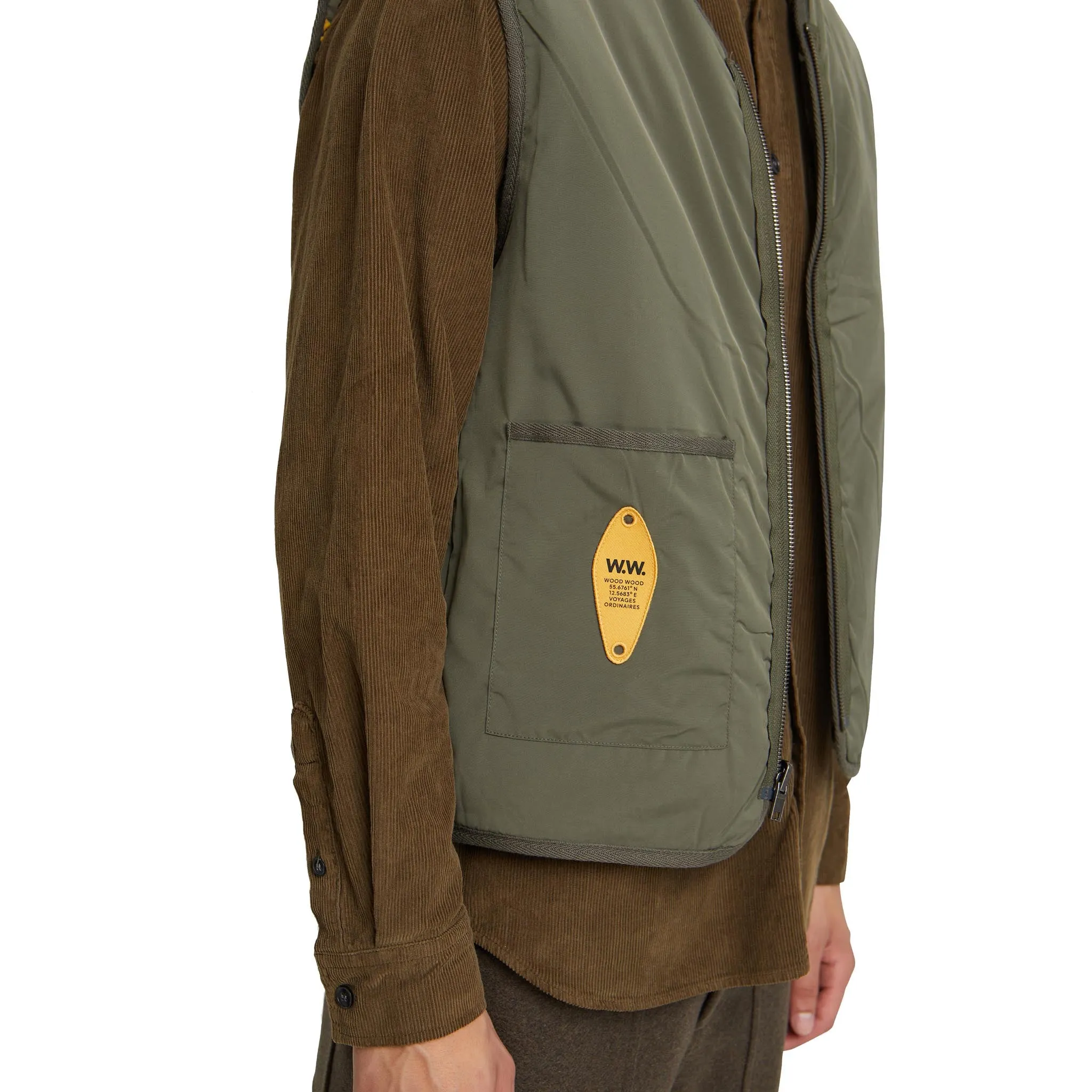 Wood Wood Victor Vest Green